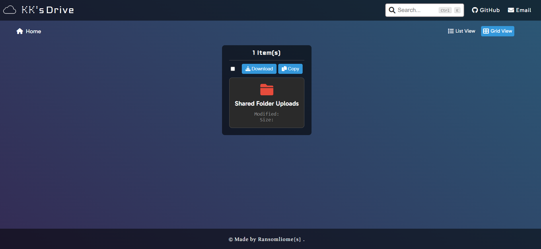 Custom Dropbox Index